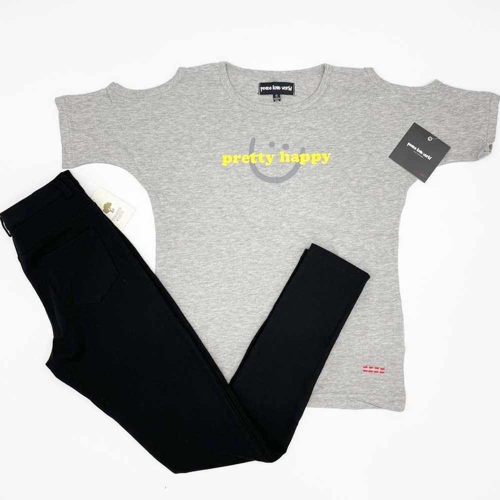 MULTIPLE SIZES AVAILABLE!  2 Piece Girl’s outfit Jeggings & Cold Shoulder tee